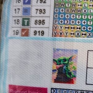 Vibrant Green and Blue Grogu Diamond Art Kit